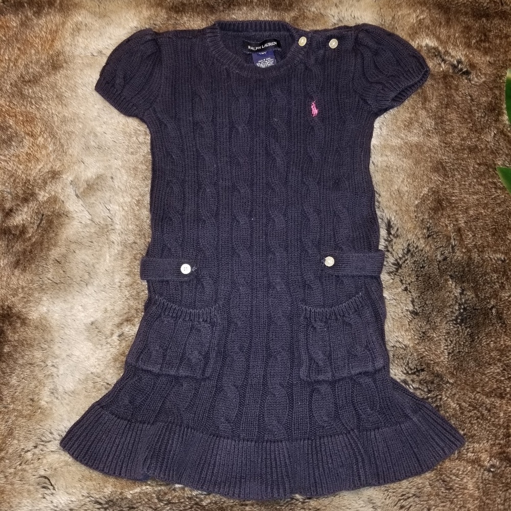 RALPH LAUREN DRESS SZE TODDLER 3 NAVY BLUE